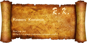 Remes Kenese névjegykártya